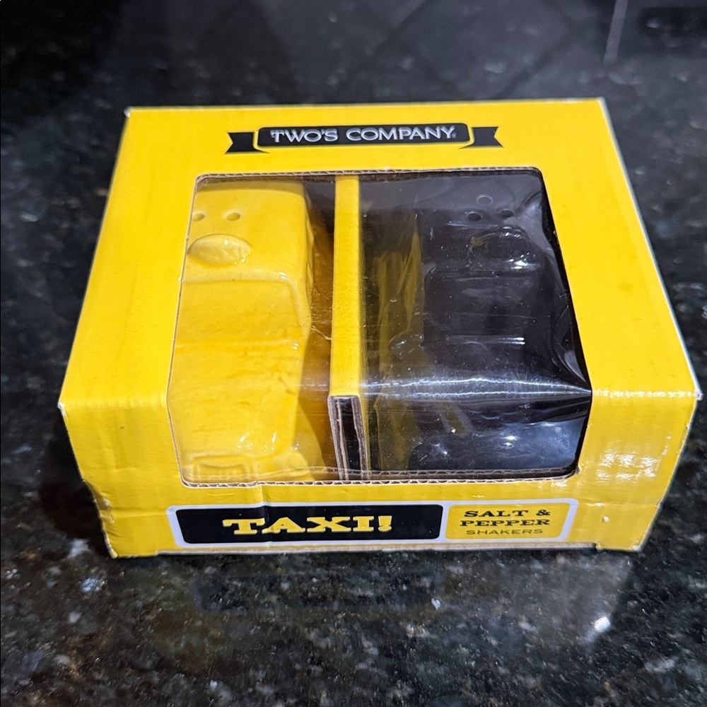 Two's Company Yellow and Black Taxi Shakers-NEW